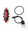 Sinalizador traseiro de bike USB com borracha
