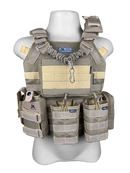 Colete Tático Modular Plate Carrier + 8 Acessórios Tan