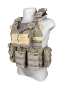 Colete Tático Modular Plate Carrier + 8 Acessórios Tan