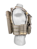 Colete Tático Modular Plate Carrier + 8 Acessórios Tan