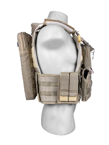 Colete Tático Modular Plate Carrier + 8 Acessórios Tan