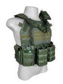 Colete Tático Modular Plate Carrier + 8 Acessórios Verde Oliva