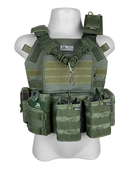 Colete Tático Modular Plate Carrier + 8 Acessórios Verde Oliva