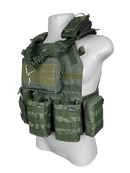 Colete Tático Modular Plate Carrier + 8 Acessórios Verde Oliva